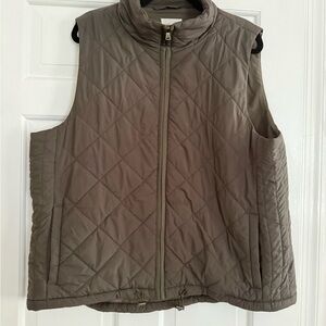 Lou & Grey Quilted Vest, XL hunter green